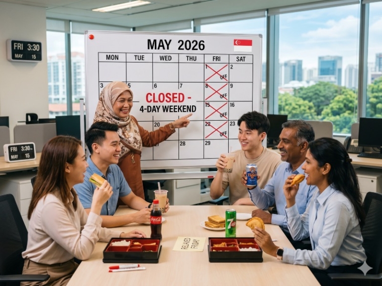 Illustration of a team discussing a four-day workweek calendar