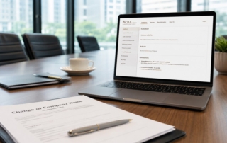 A professional office scene showing a diverse group of employees in a meeting room with salary documents and charts visi