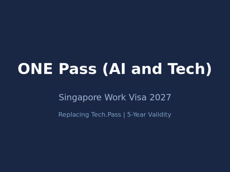 ONE Pass AI and Tech Singapore 2027 - replacing Tech.Pass