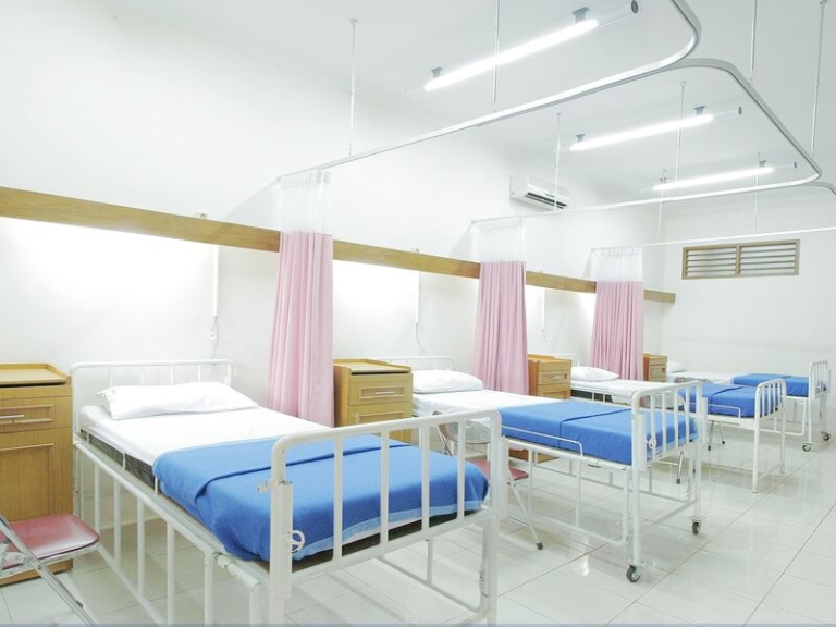 Beds in a hospital ward