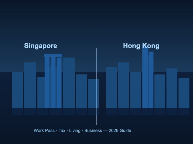 Singapore and Hong Kong skyline comparison 2026