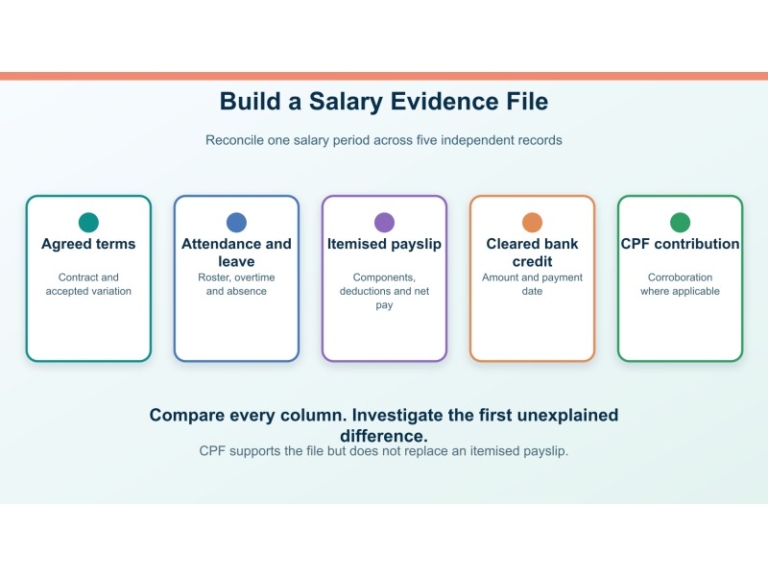 Original editorial decision diagram for missing or wrong payslip? build a salary evidence file