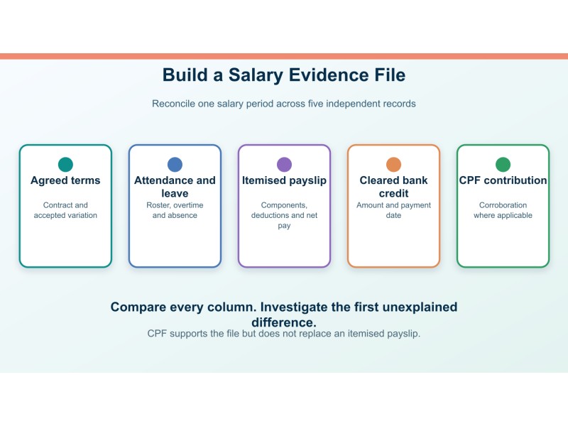 Original editorial decision diagram for missing or wrong payslip? build a salary evidence file
