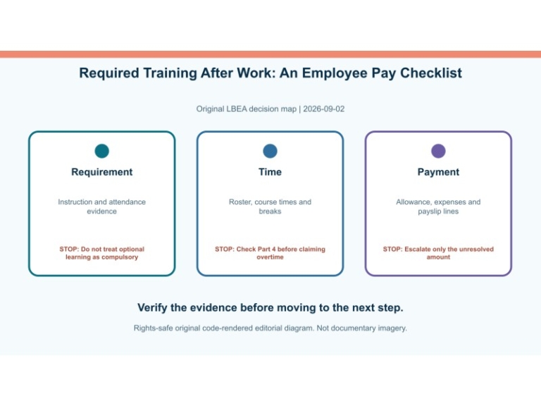 Original decision diagram for required training after work: an employee pay checklist