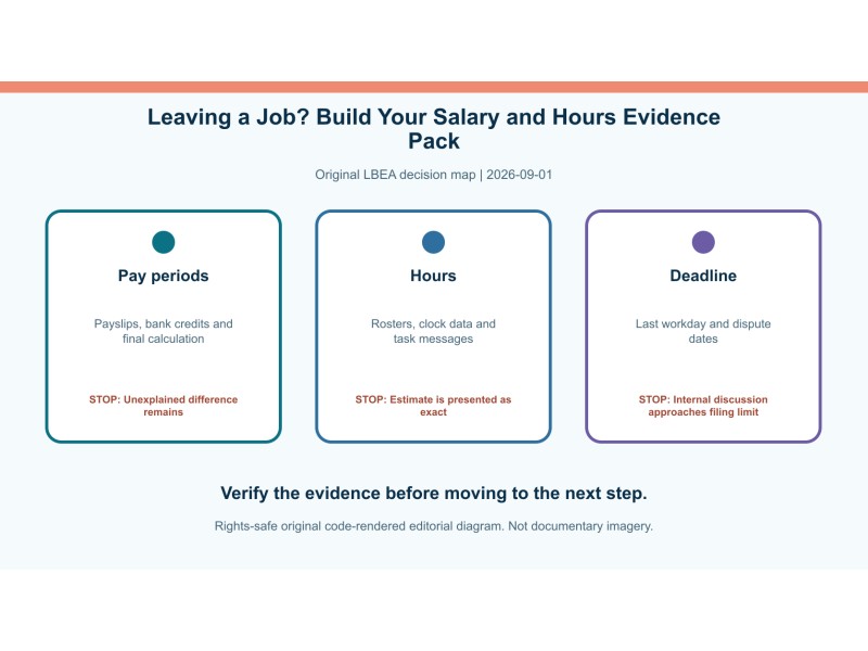 Original decision diagram for leaving a job? build your salary and hours evidence pack
