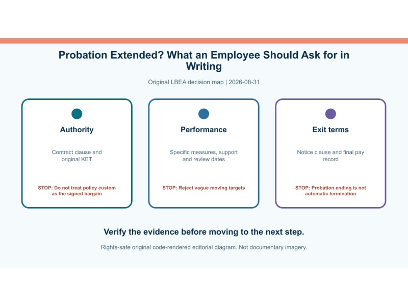 Original decision diagram for probation extended? what an employee should ask for in writing