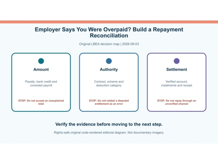 Original decision diagram for employer says you were overpaid? build a repayment reconciliation
