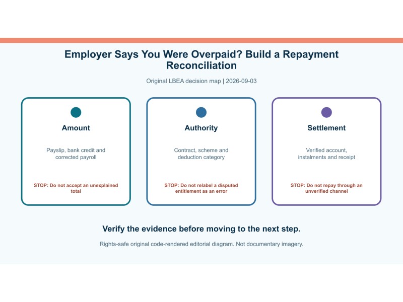 Original decision diagram for employer says you were overpaid? build a repayment reconciliation