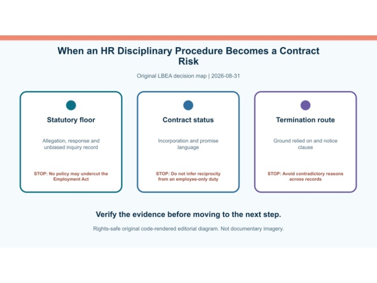 Original decision diagram for when an hr disciplinary procedure becomes a contract risk
