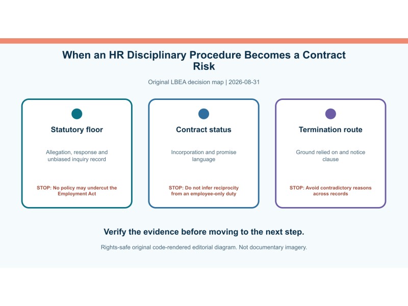 Original decision diagram for when an hr disciplinary procedure becomes a contract risk