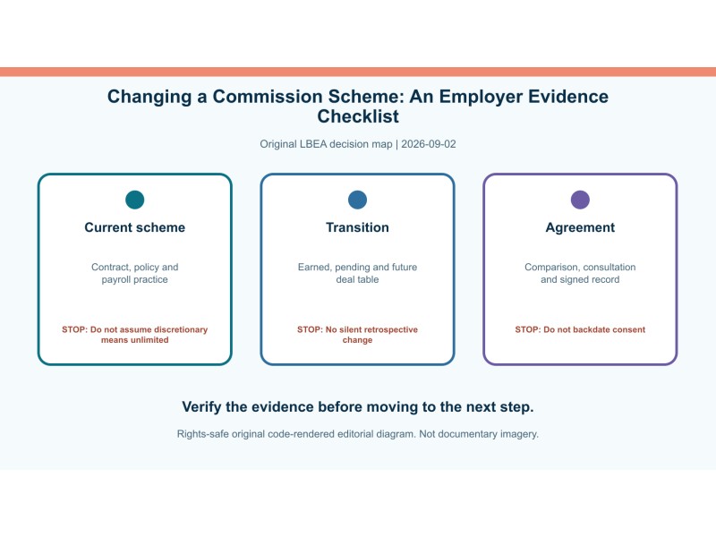 Original decision diagram for changing a commission scheme: an employer evidence checklist
