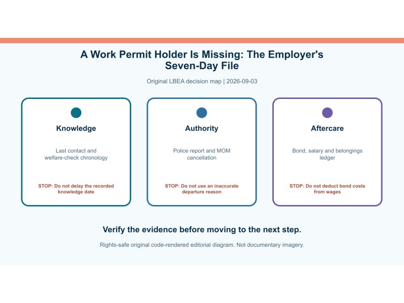 Original decision diagram for a work permit holder is missing: the employer's seven-day file