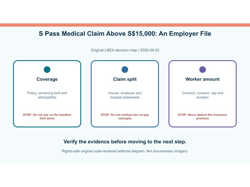 Original decision diagram for s pass medical claim above s$15,000: an employer file