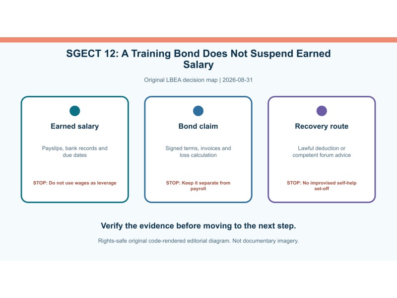 Original decision diagram for sgect 12: a training bond does not suspend earned salary
