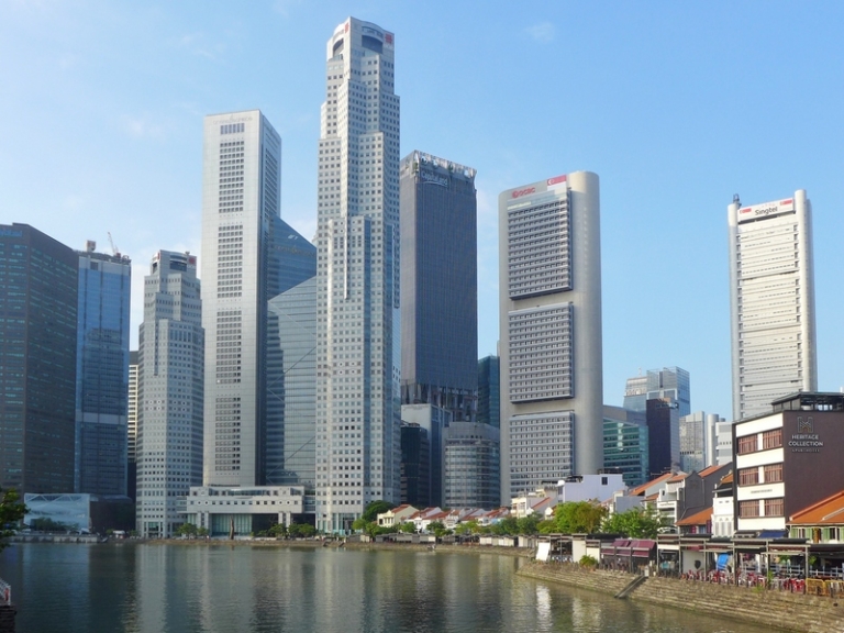 Singapore CBD skyline representing hiring a foreign architect in Singapore