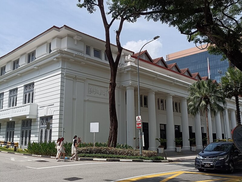 Singapore hospital building representing healthcare for LTVP-holding parents and grandparents