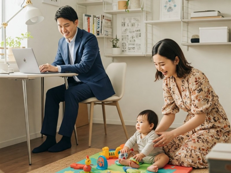 Illustration accompanying Singapore's Evolving Shared Parental Leave: Supporting Working Families