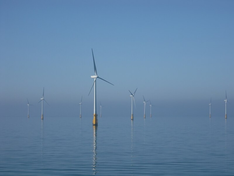 Offshore wind turbines representing Singapore renewable energy sector hiring
