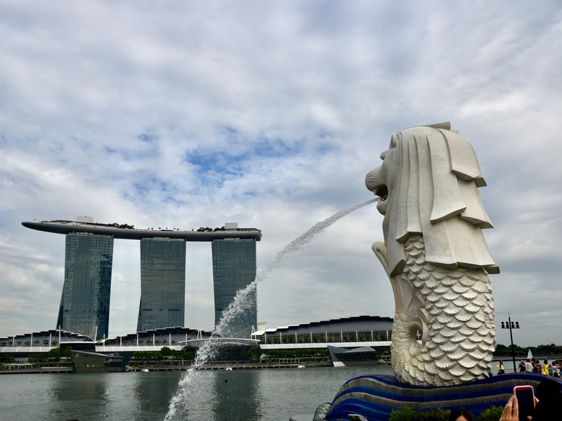 Merlion Park in Singapore, a common stop on licensed tourist guide tours